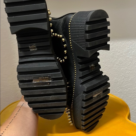 Cape Robbin Black and Gold Studded Ankle Booties - Picture 3 of 4